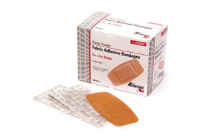 Bandage Adhesive Strip ProAdvantage 2 X 4 Inch Fabric Rectangle Tan Sterile (50/BX 12BX/CS) by Pro Advantage  ID P150125